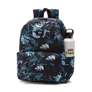 Vans  Backpack Floral Black Blue Leaf New With Tags